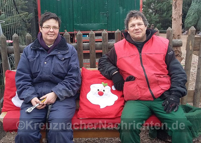 Kristina Zimmermann und Axel Velten vom Forstbetrieb Zimmermann